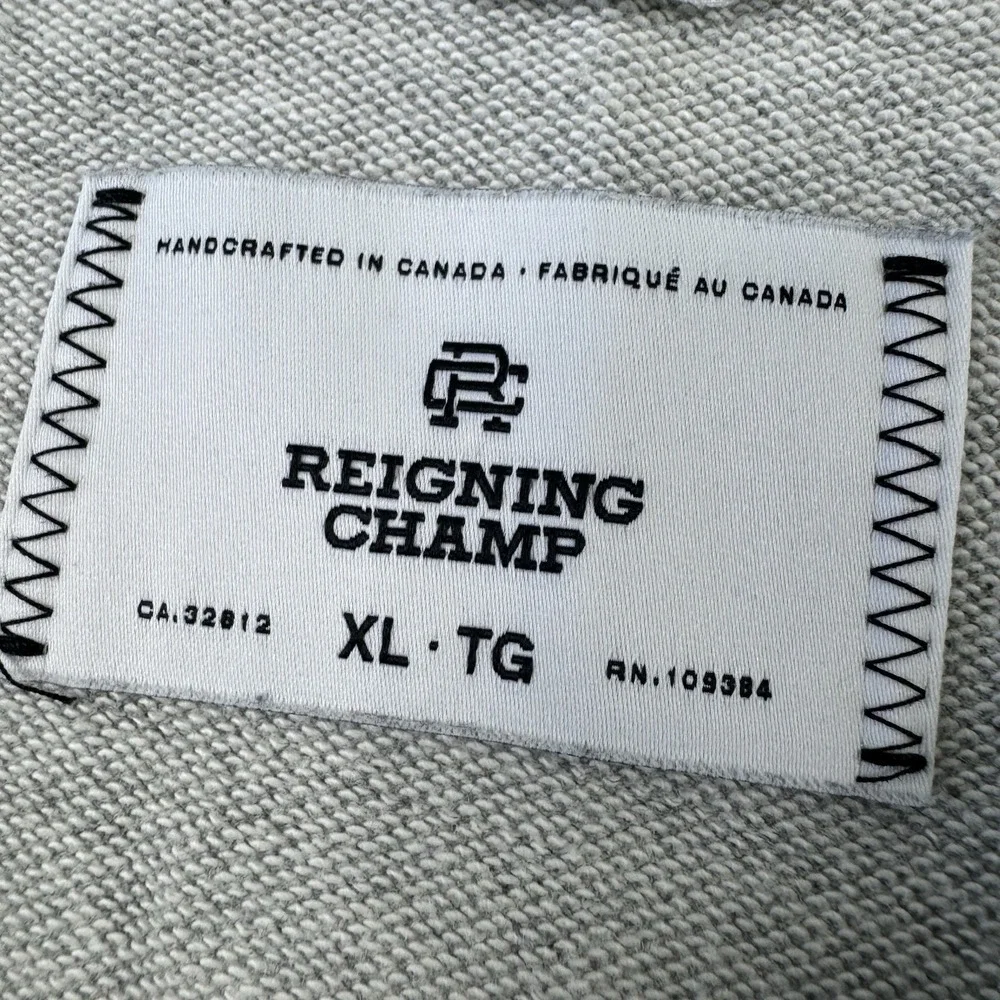 Reigning Champ Mens Gray Cotton Blend Crewneck Sweater XL Pullover Logo Canada