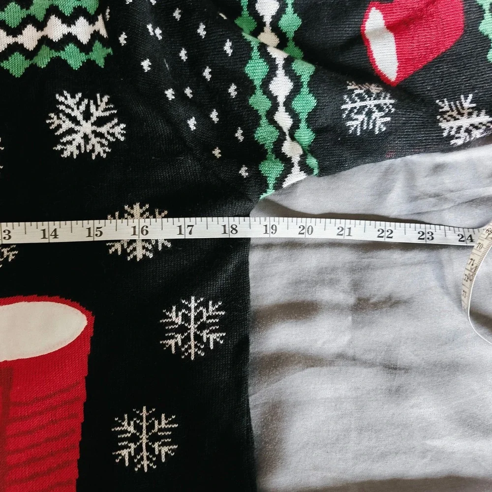 Tipsy Elves Beer Pong Ugly Christmas Sweater‎ Black Red Mens Small