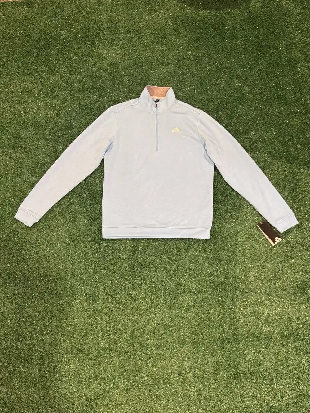 Adidas Mens Elevated 1/4-Zip Sweatshirt Blue Burst Size S New with Tags