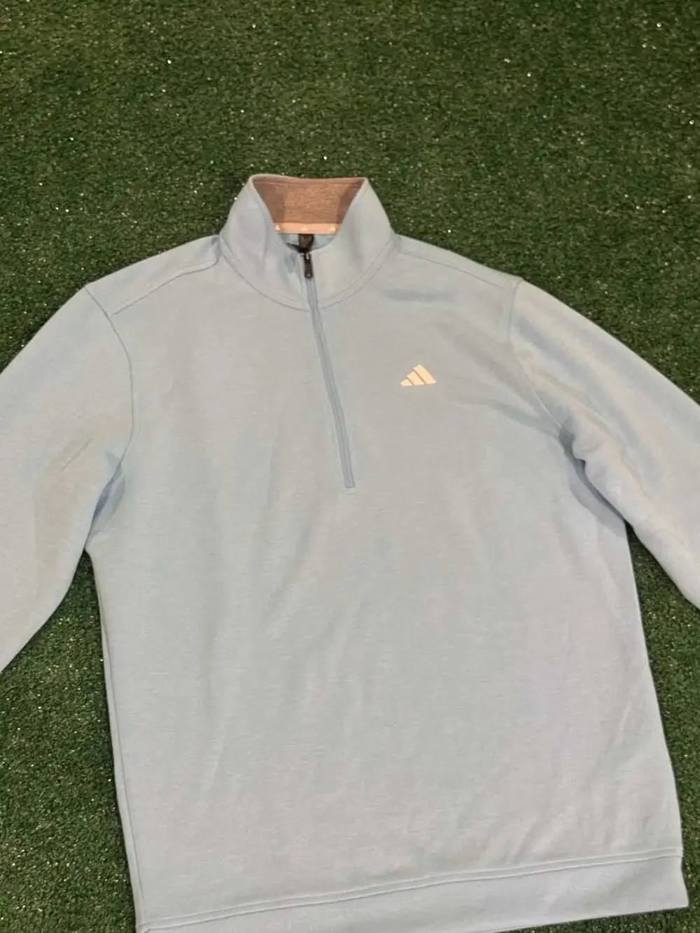 Adidas Mens Elevated 1/4-Zip Sweatshirt Blue Burst Size S New with Tags