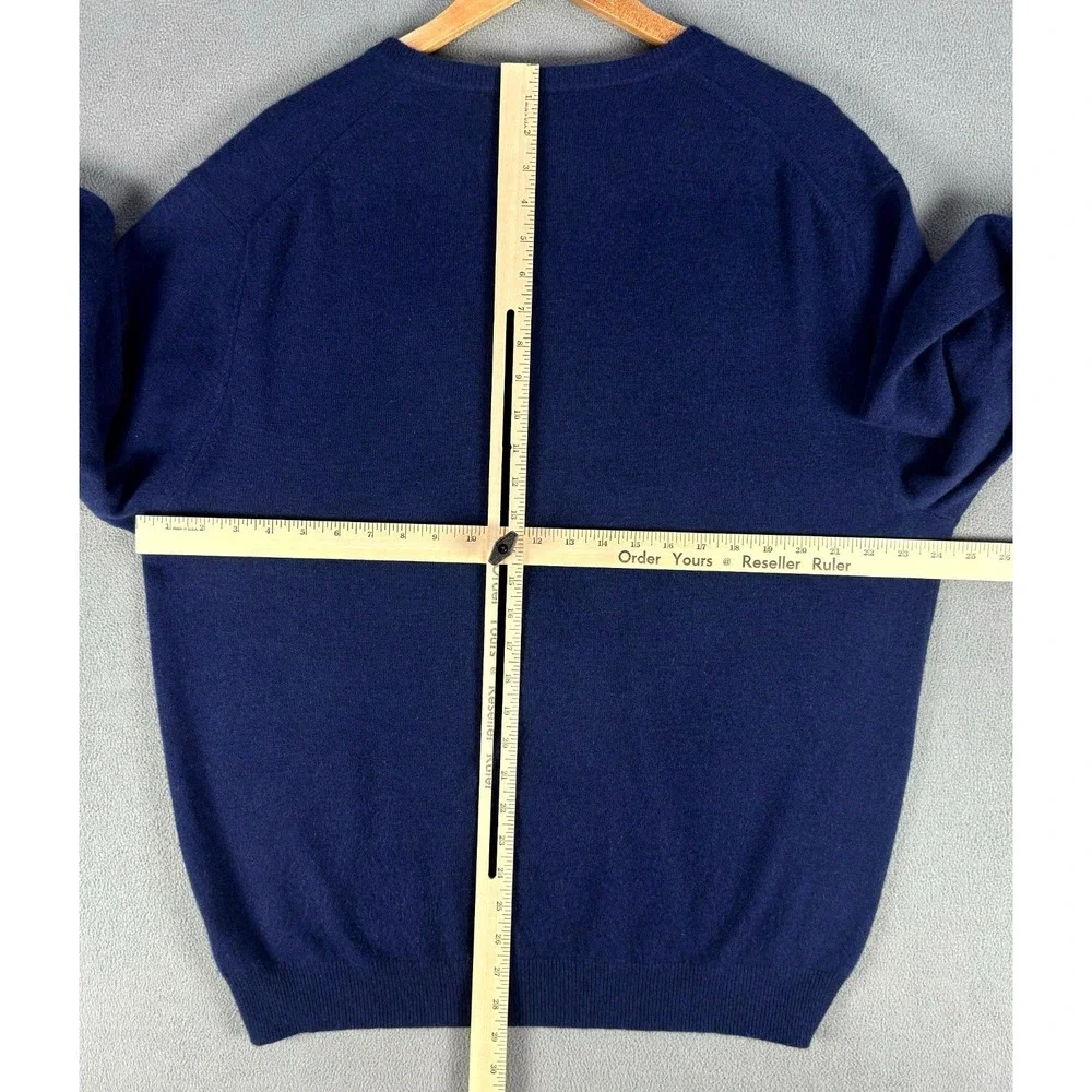 Club Room Sweater Mens XL Navy Blue Estate Cashmere Quiet‎ Luxury Minimalist