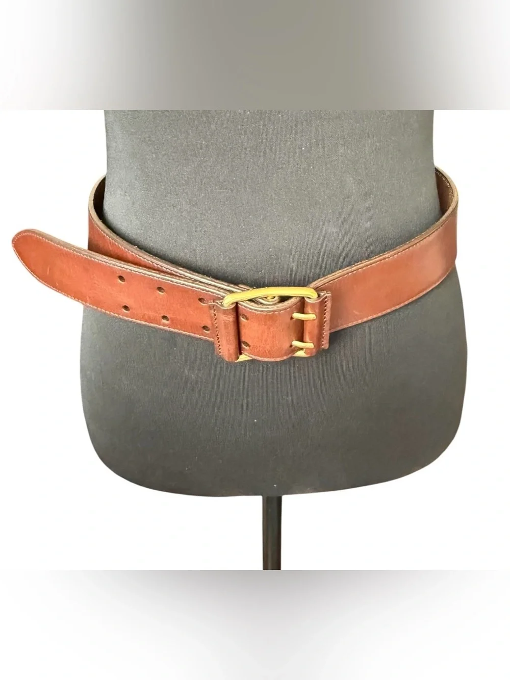 Saint Laurent Dark Brown Wide Leather Belt Size 85cm (Medium) NWOT