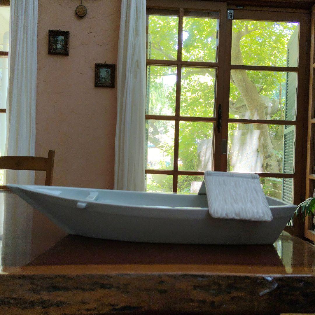 Tobe Ware Boat-shaped Ceramic Flower Vase for Ikebana