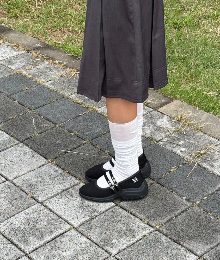 Double Strap Hiam Logo Point Mary Jane Sneakers