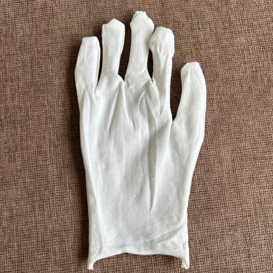 White Gloves, 12 Pairs, Cotton, Finger Type
