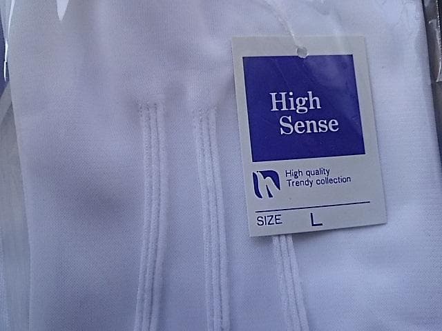 High Sense White Nylon 100% White Gloves, Size L, 10 Pairs, with Button