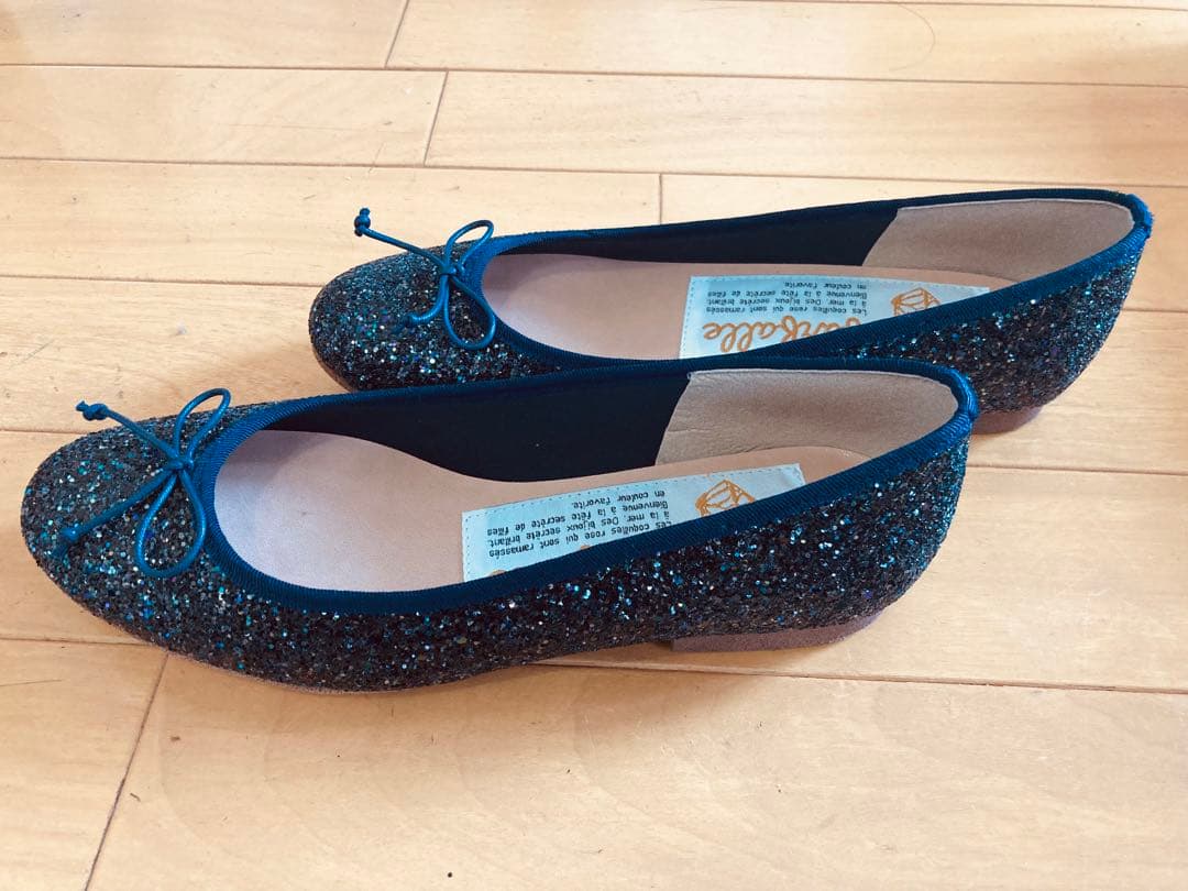 Farfalle Ballet Flats (Large Glitter) Midnight 23.5cm New