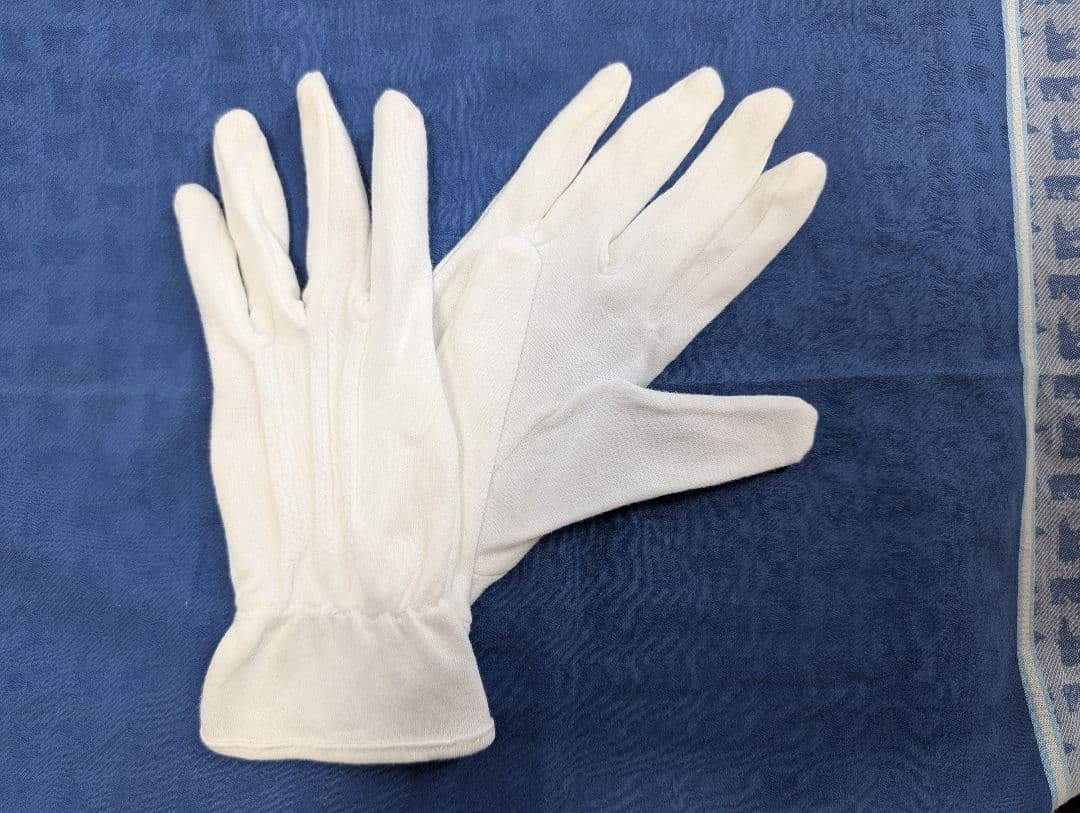 Men's wedding gloves, armbands, and handkerchief set