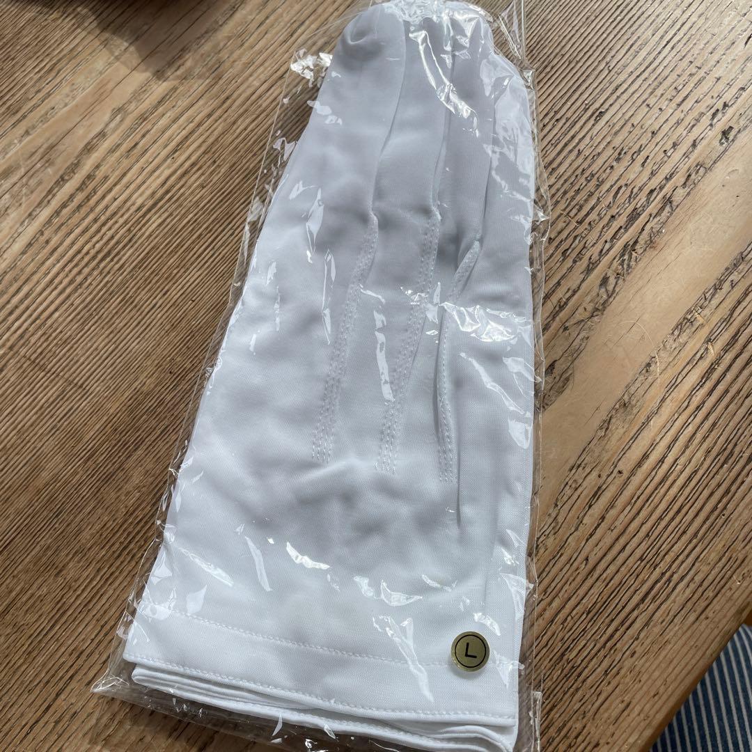 L size white gloves, unused, 2 pairs