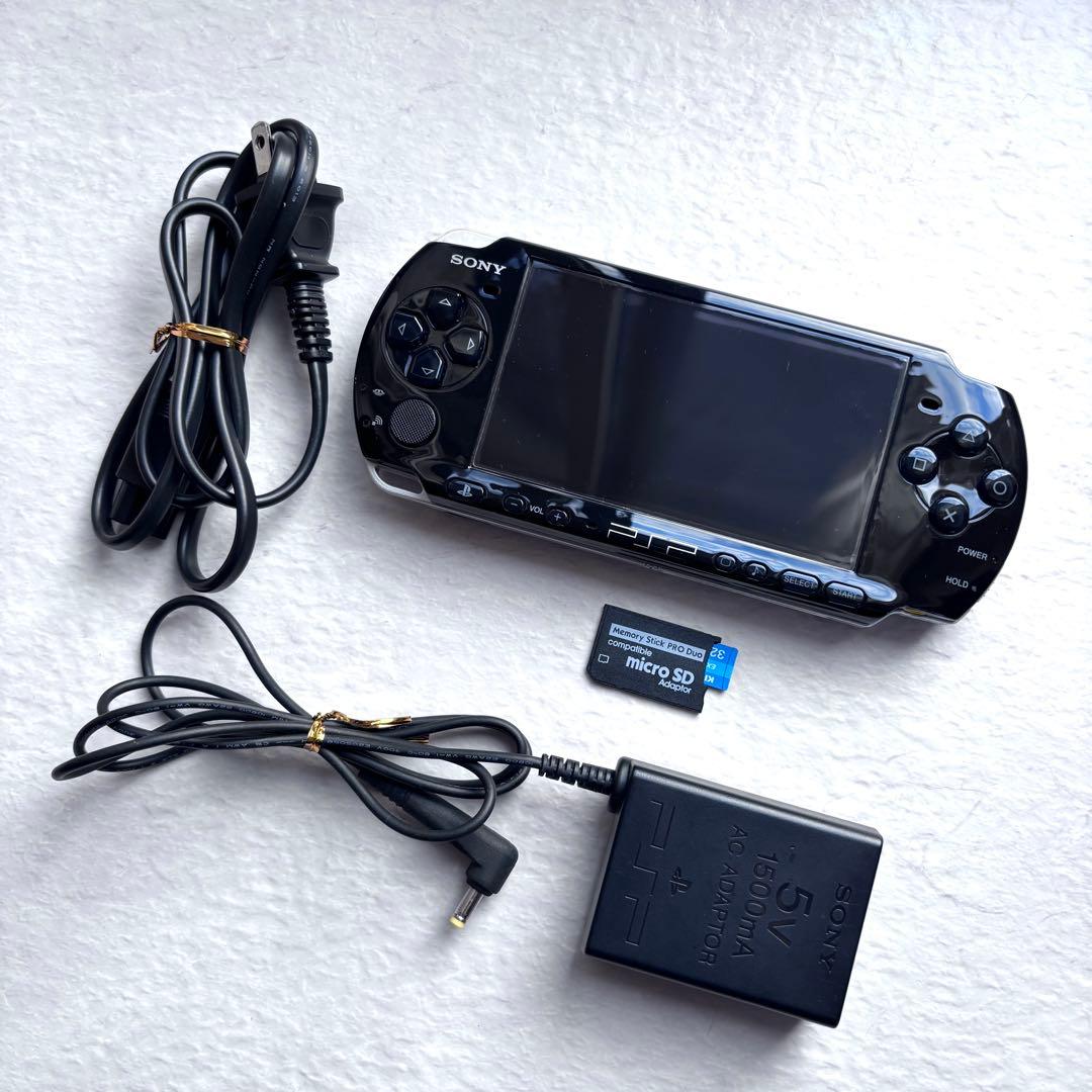 ⭐️Excellent Condition⭐️ SONY PSP 3000 Console, Charger, 32GB microSD Card