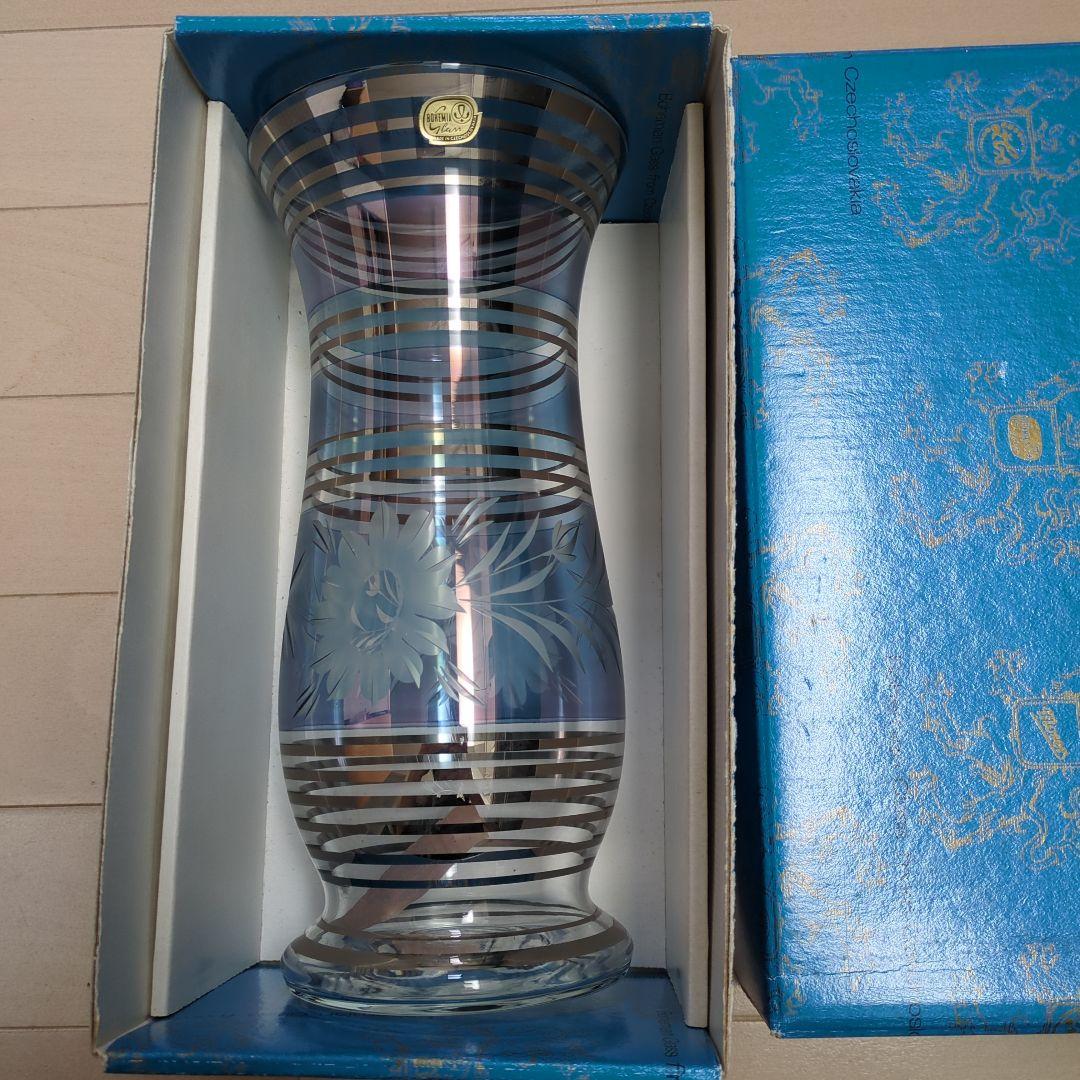 To t*t: Price reduction! Bohemia glass vase, new and unused, retro clear, approx. 26cm
