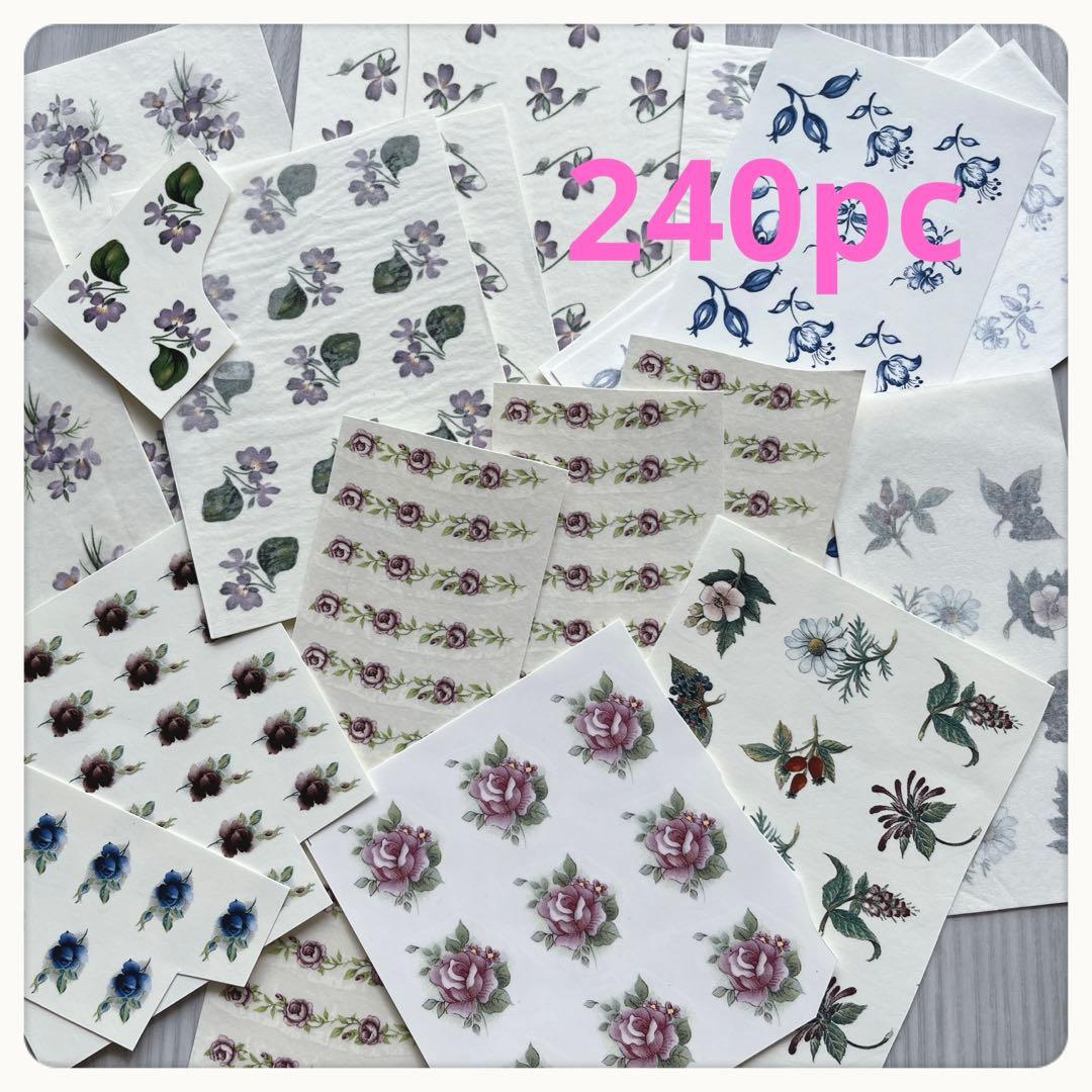 Porcelain Art Firing Transfer Paper Decal Small Flower Series Approx. 240 pcs + Bonus