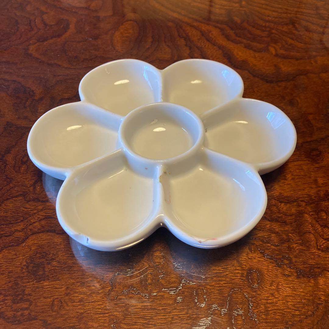 Flower-shaped ceramic painting palette, approx. 15cm