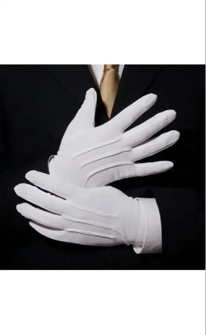 White Gloves for Formal Occasions - Nylon - Size L - Set of 10