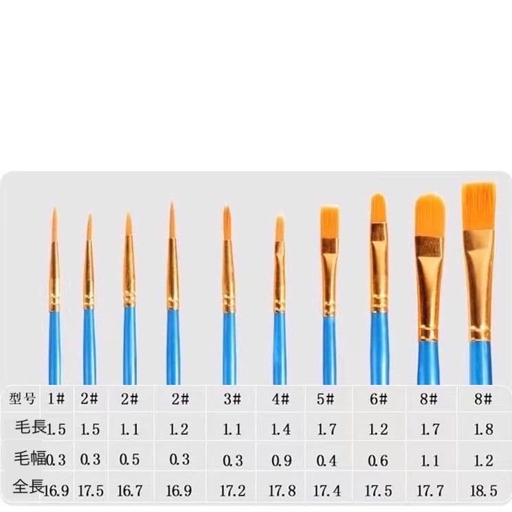 Illustration Brush Pink - Set of 10 - Paint Brush, Art Brush, Art Supplies, Watercolor Painting