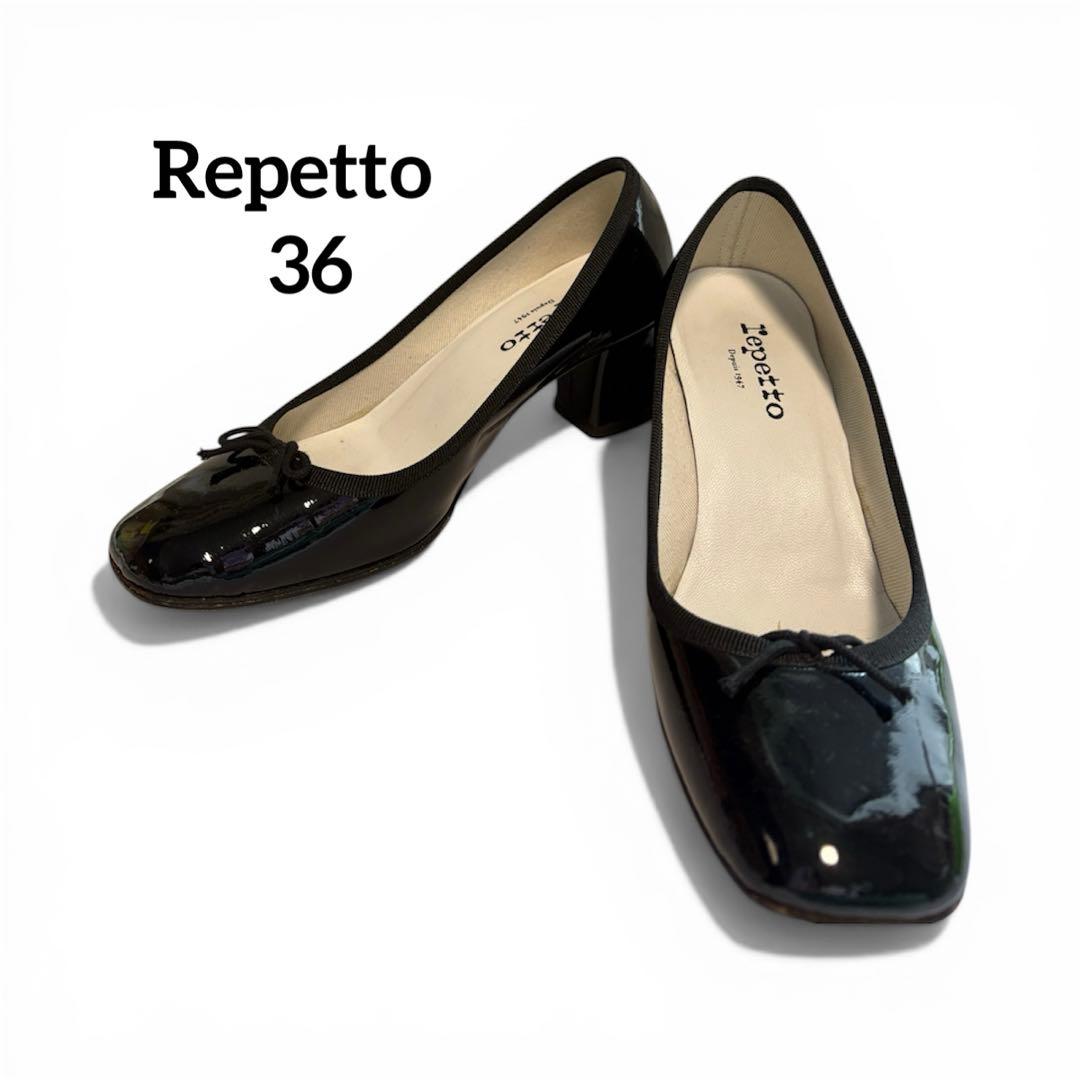 【Beautiful Condition】Repetto Patent Leather Ballet Flats, Black, Size 36.5cm